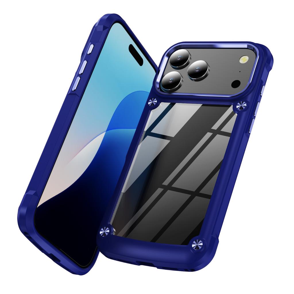 Shockproof armor Clear Acrylic Phone Case For iPhone 17 16 15 14 13 12 11 Pro Max Plus XR XS X Bumper Hard Cover Funda