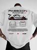 T-shirt Estiva Unisex Toplevel Racing EleUnisext Stampa Fantasia Traspirante Girocollo Trendy Street Style Moda Manica Corta