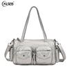 New European and American Retro Tote Bag for Niche Women, Multi Pocket Crossbody Bag, Large Capacity Handbag