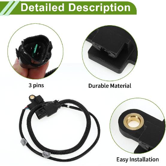 No.3931038060 Crankshaft Position Sensor for Kia Optima 2.4L 2001-2006 Sturdy Black Engine Crank CKP Sensor Metal Plastic 1 Pc