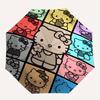 Multicolor Hello Kitty Durable Cartoon Folding Umbrella, Portable 3-Fold Compact Umbrella for Men and Women, Suitable for Travel or Daily Use.Y062