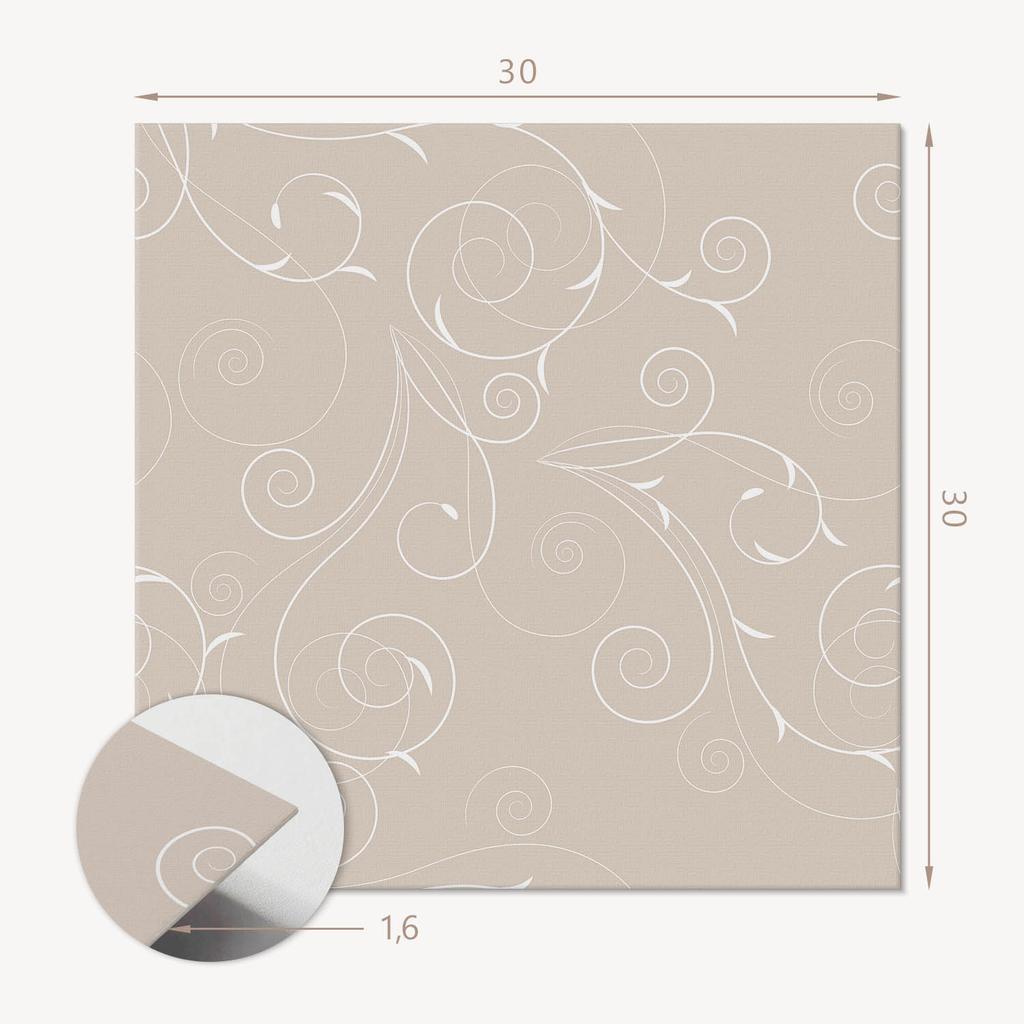 Komplet Kafelków Winylowych Z Wzorem Do Salonu Samoprzylepne Delikatne Spirale I Liście 9X30X30 Cm