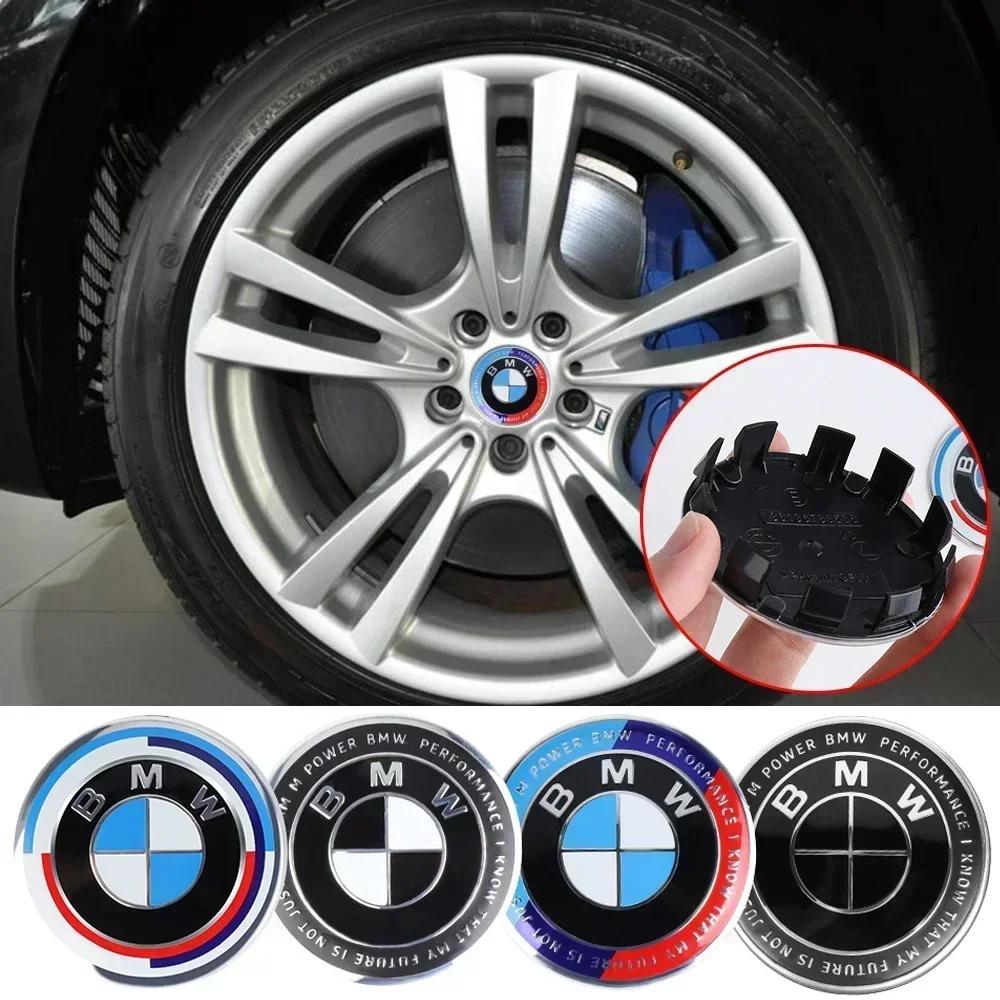 4 Stück 68mm Auto-Radnabendeckel-Logo ist geeignet für BMW 1 3 4 5 6 7 Serie M1x3 X6 X7 E36 E39 E46 E60 E90 Zubehör.
