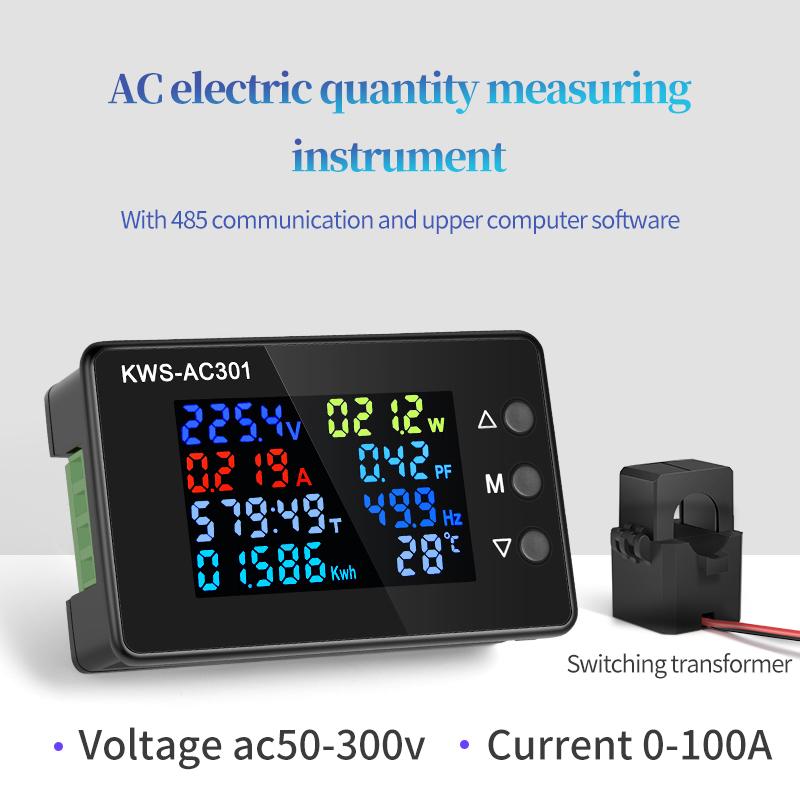 KWS-AC301 Digital Voltmeter Electricity Power Meter Wattmeter Energy Analyzers  AC 50-300V Voltage Detector 0-100A 50-60HZ