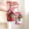 Rustic Christmas Bell Ornaments with Artificial Pine And Red Berries Vintage Metal Jingle Bells Hanging Decoration for Tree Door Wall Home Decor