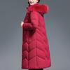 Fashion Winter Jackets Woman Long Parkas Hooded Faux Fur Collar Thick Warm Casual Middle Age Women's Coats
