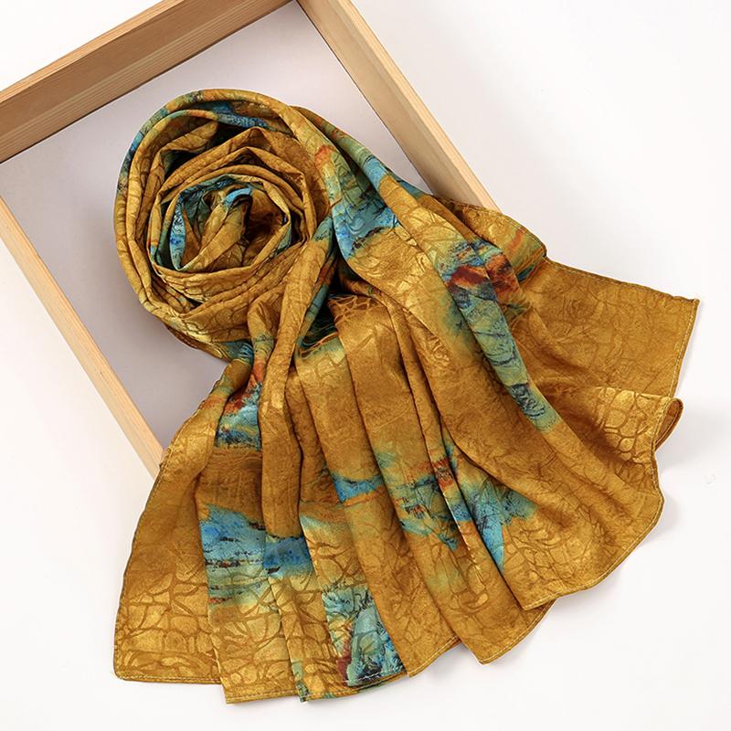 

Large Size Silkly Stain Scarf Women Plain Foulard Femme Luxury Hijab Long Bandana Evening Party Dress Shawls and Wraps