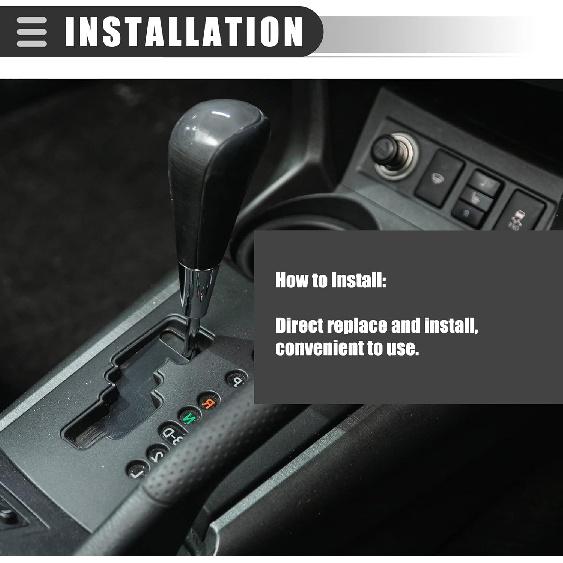 Motoforti Car Auto Automatic Gear Stick Shift Knob, for Toyota 4Runner 2003-2021, Faux Leather, Metal, Black