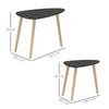 Set Of 2 Nesting Coffee Tables Scandinavian Design Wooden Legs And Wooden Top Black