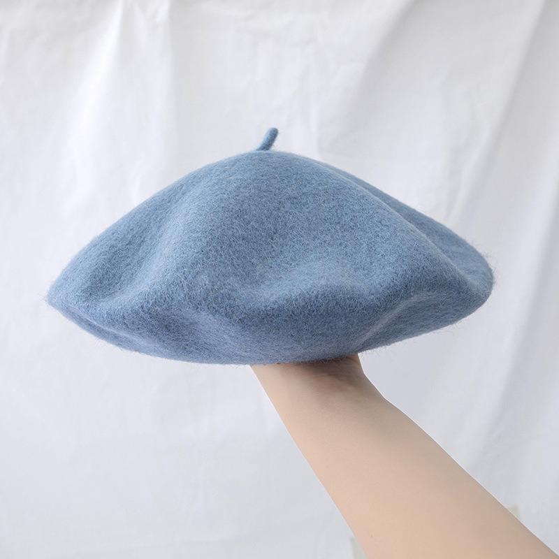 British retro woolen beret hat women's winter versatile fashion warm painter bud hat