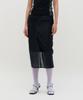 Kimjisu Sheer Shirring Slit Skirt _ Black