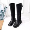 Boots Children but knee boots Autumn and winter new velvet thin high knight boots Women's thin boots