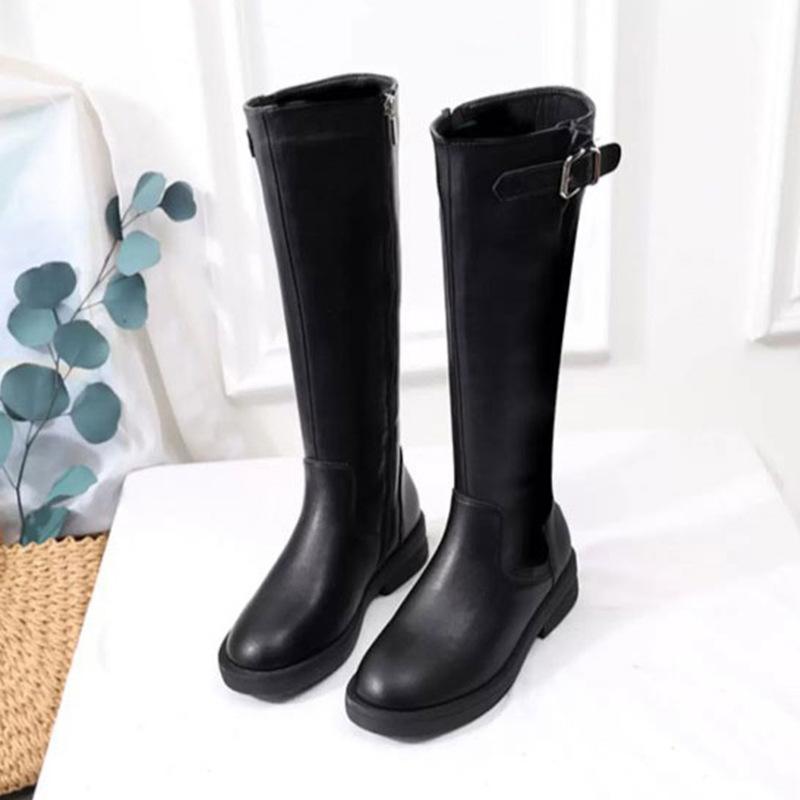 Boots Children but knee boots Autumn and winter new velvet thin high knight boots Women's thin boots