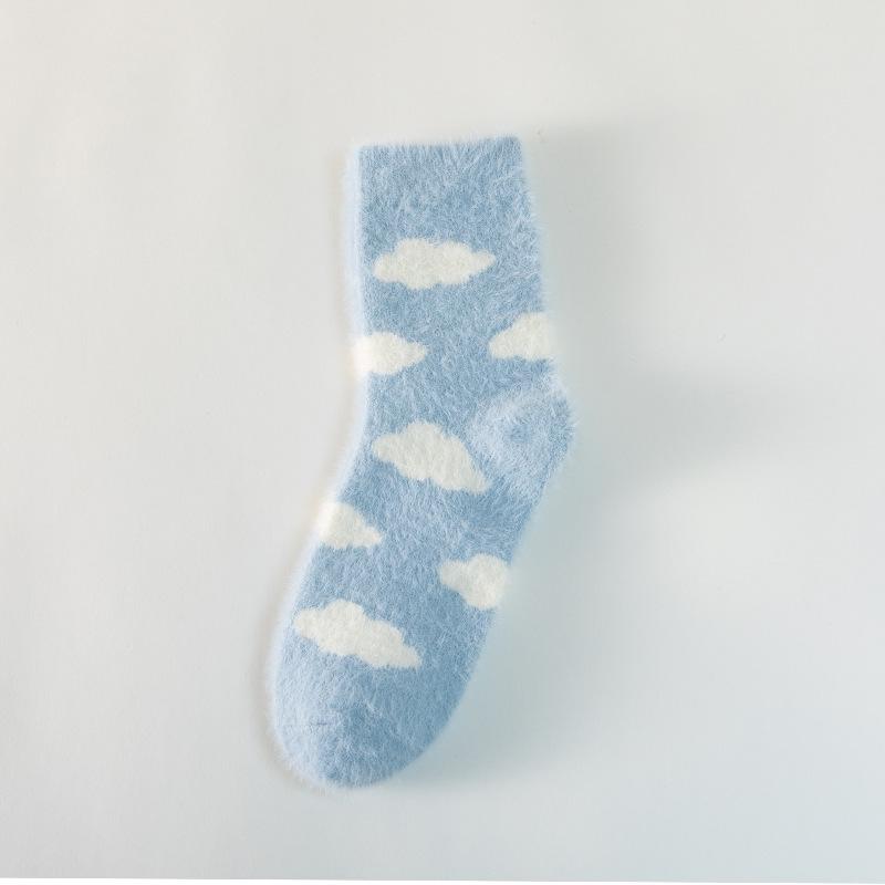 Autumn And Winter New Socks Women Thickened Warm Imitation Mink Velvet Sweet Fruit Ladies Home Floor Socks Sleep Socks