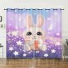 Curtains Cute Animal Rabbit Cat Curtains Bedroom Living Room Blackout Curtain Punching
