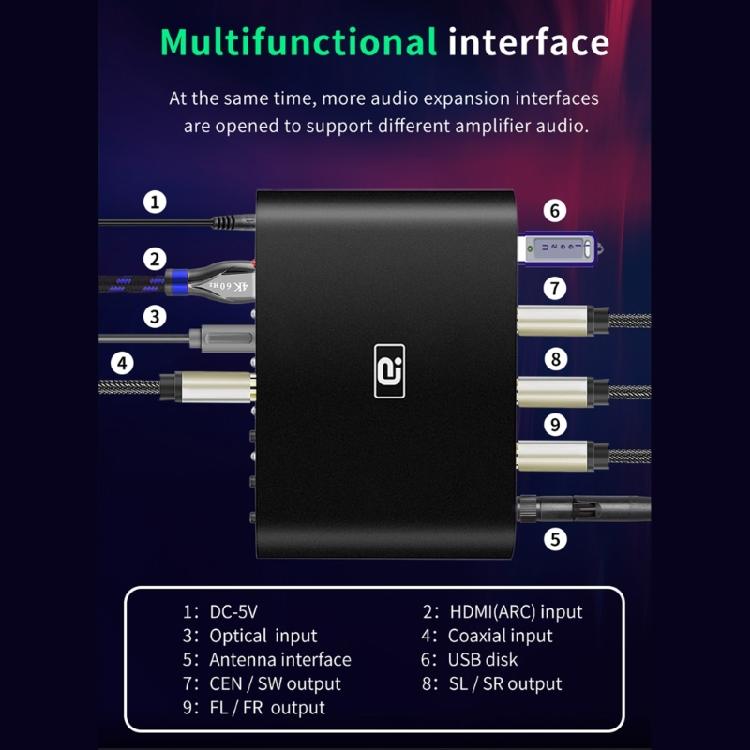 5.1 Audio Decoder with Bluetooth-compatible U-Disk DTS AC3 For Amplifier/Speaker