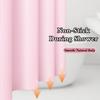 1Pc Minimalist Light Pink Shower Curtains, Basic Soild-Color Waterproof Bathroom Accessories