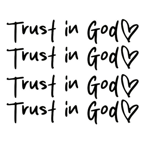2/4/6/8Pcs Trust in God Rearview Mirror Stickers Strong Stickiness Waterproof Self Adhesive Car Decals Automotive Exterior Decals
