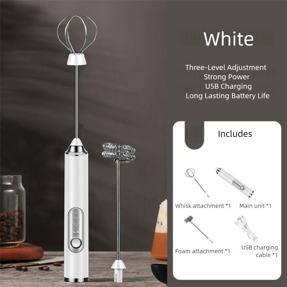 

Double Stick Cordless Whisk Handheld Custard Foamer New Mini Blender білий