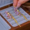Exquisite Summer Purple Crystal Flower Earrings: Trendy, Heart-Shaped, Versatile Ear Studs