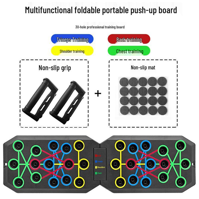 30-Hole Foldable Cross Push-Up Board for Indoor & Outdoor Fitness: Unisex & Portable