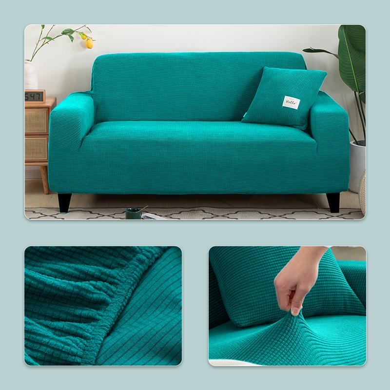 Polar Fleece Fabric Sofa Cover 1/2/3/4 Seater Thick Slipcover Couch Sofacovers Stretch Elastic Cheap Sofa Covers Towel Wrap