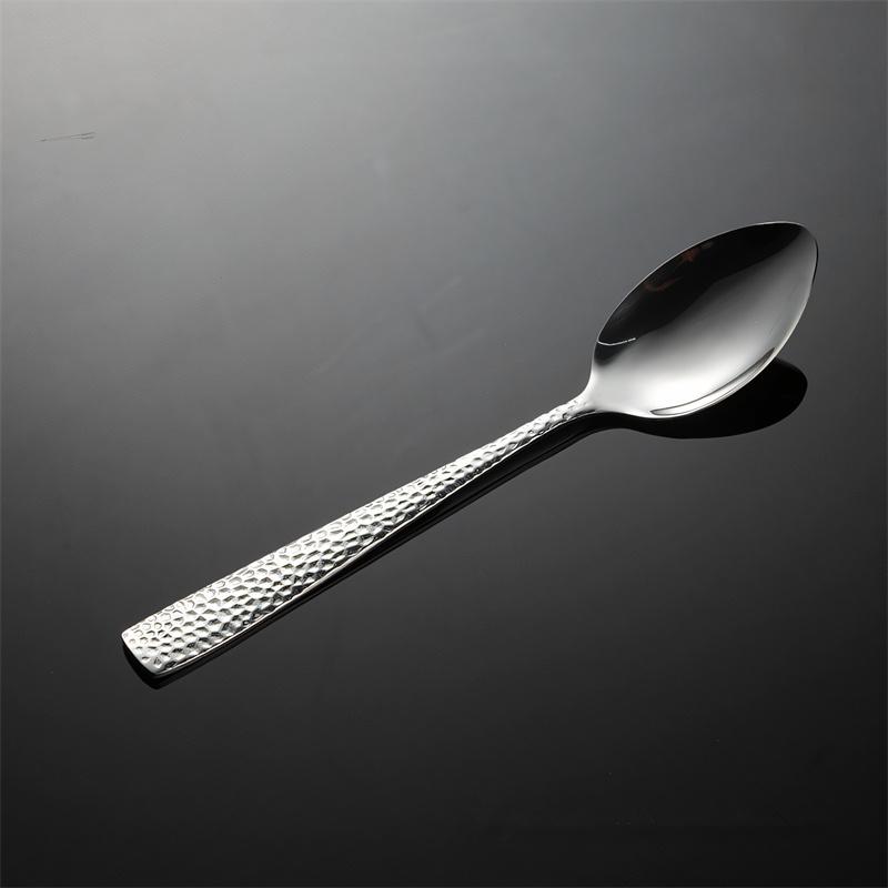 

Hammered Pattern 430 Stainless Steel Cutlery Set Spoon Knife Fork Square Handle Dinnerware Luxury Retro Tableware Offers