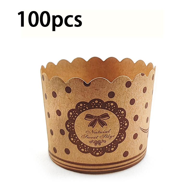 50/100pcsHeat-Resistant Kraft Paper Muffin Cups for Baking and Serving - Small Kitchen Accessories for Cakes, Pastries, and More