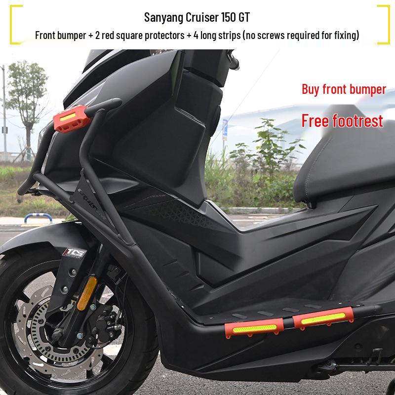 SYC Cruiser 150/GT Motorcycle Exhaust Guards & Folding Backrest Luggage Rack
