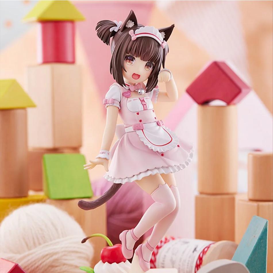 18cm NEKOPARA Anime Figure Kawaii Girl Chocola Action Figure Cute Maid Vanilla Figurine PVC Collection Model Doll Toys Gifts
