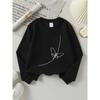 Girls' Crewneck Sweatshirt - Butterfly Necklace Pattern Print Design | Machine Washable, Spring And Autumn, Sportswear And Casual Wear,