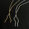 Adjustable Titanium Steel Necklace with Round Beads - Minimalist Drawstring Chain Design