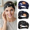 Women Wide Boho Print Headband Yoga Workout Knotted Stretch Sports Hairband Vintage Ethnic African Head Wrap