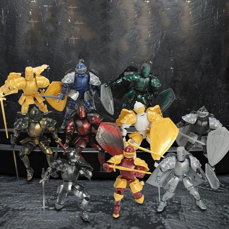 Medieval Knight 3D Multi-Jointed Movable Shapeshift Robot Mannequin Dummy Action Model Doll Toys Kid Decora for Girls Boys Gifts