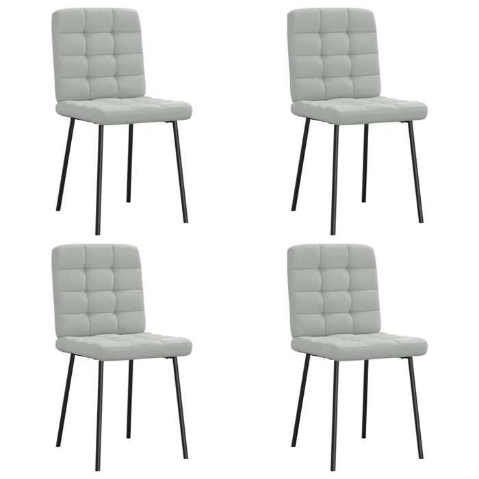 VidaXL Chaises à manger lot de 4 Gris clair Velours 3315180