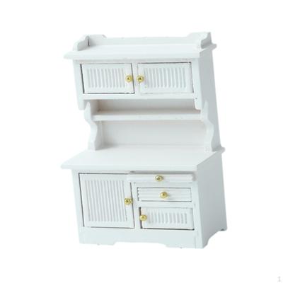 1/16 Dollhouse Bookcase Display Cabinet for Various Rooms Wood Furniture Accessory