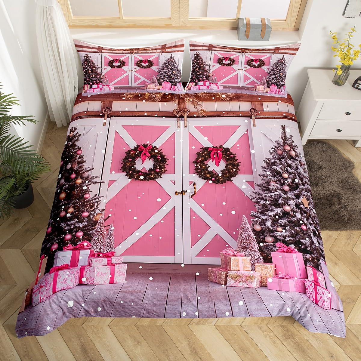 

Door Duvet Cover Sets For Kids Adults Queen King Twin Size Lightweight Down Room Decor 2 Pillowcases 1 Comforter Cover No Quilt EU Single(135x200cm)