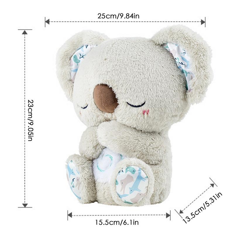 Breathing Bear Baby Soothing Koala Plush Doll Toy Baby Kids Soothing Music Baby Sleeping Companion Sound and Light Doll Toy Gift