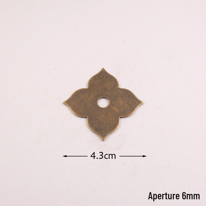 Antique Chinese Copper Plum Blossom Pull Handle and Gasket for Furniture Decoration