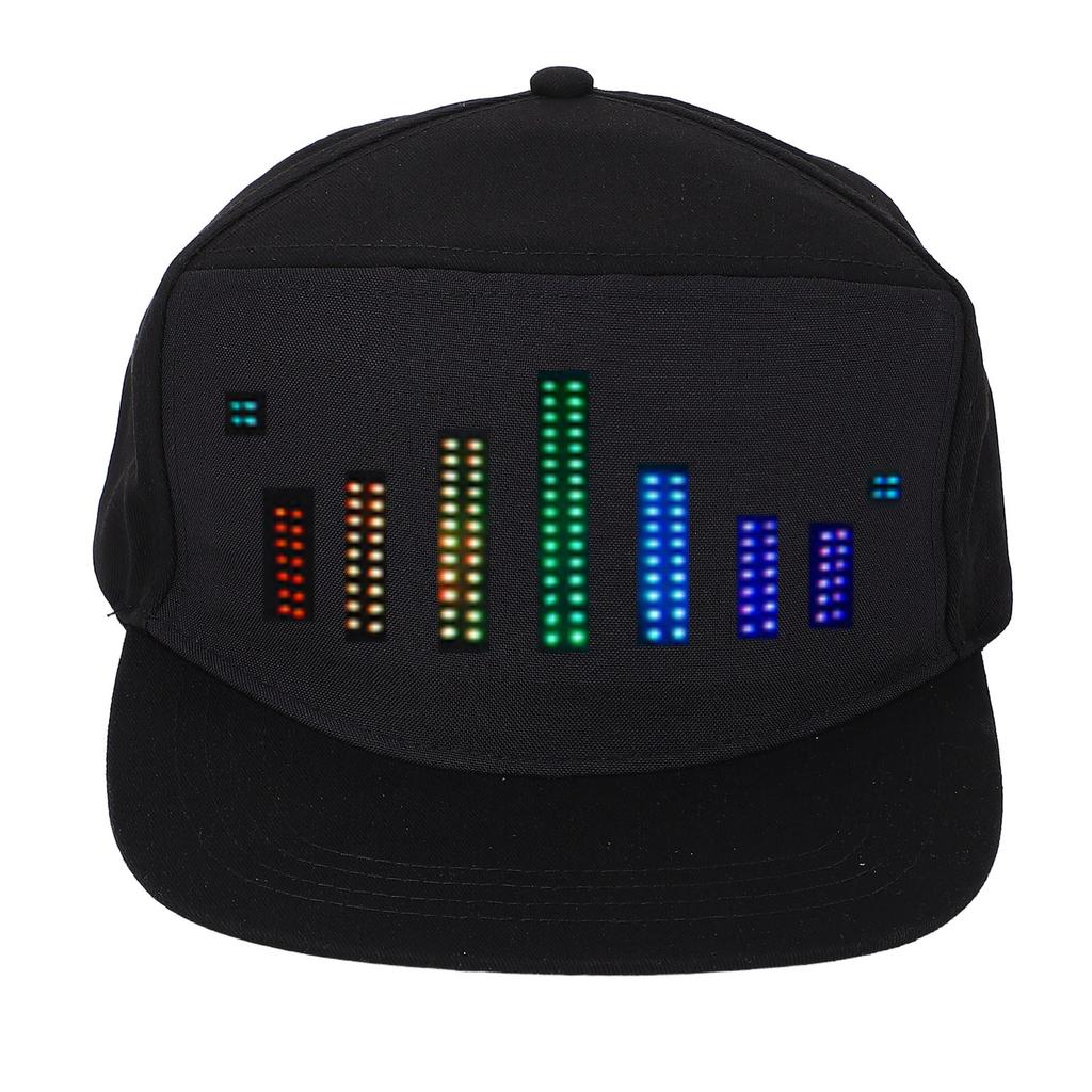 Programmable Cap 16x32 Dots Color LED Display Screen BT Mobile APP Control Editable Cotton Smart Hat Adjustable Size