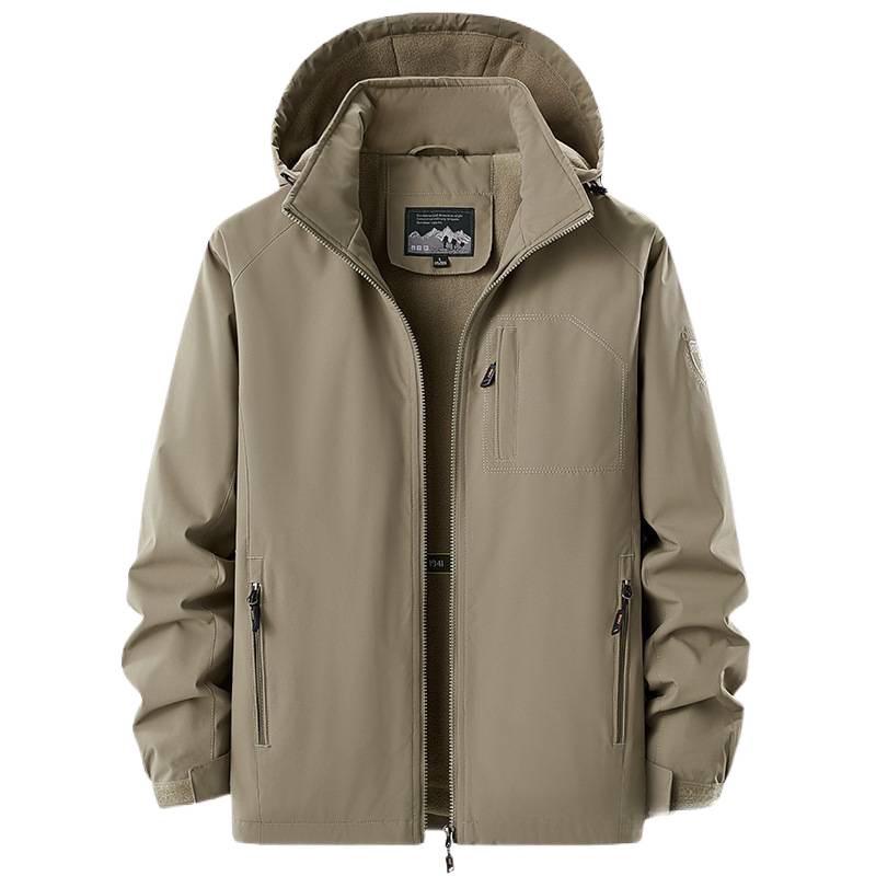 Men's Fleece-Lined Waterproof Winter Jacket - Warm, Plus Size, Outdoor Windproof Coat
