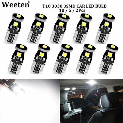 10/5/2 sztuk T10 LED 3SMD 3030 LED światła samochodowe CANBUS błąd żarówki 12V lampa klinowa włączony kierunkowskaz zespół świetlny