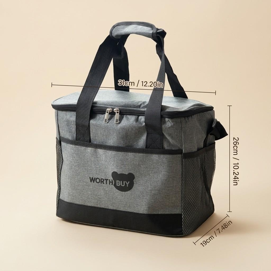 Large Insulated Lunch Bag Waterproof Thermal Cooler Bag Oxford Storage Bag with Shoulder Strap for Men Women Work Picnic Travel