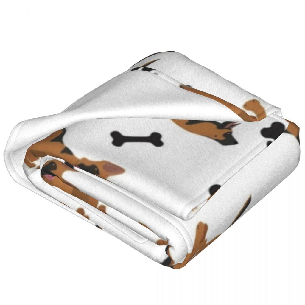 Warm Soft Blanket Travel German Shepherd Pattern Throw Blanket Puppy Pet Flannel Bedspread Couch Chair Novelty Sofa Bed Cover
