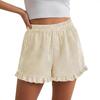 Women's Y2K Ruffle Striped Casual Shorts with Pockets - Spring/Summer Pajama Beachwear