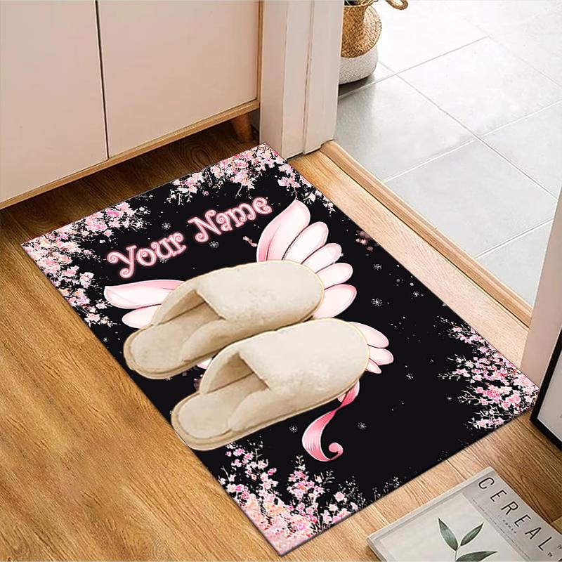 1PC Custom Name "Cherry Blossom Fantasy" Theme Floor Mat Ideal for Living Room, Game Rooms, Office, Bedroom,Floor Mat Playful Design