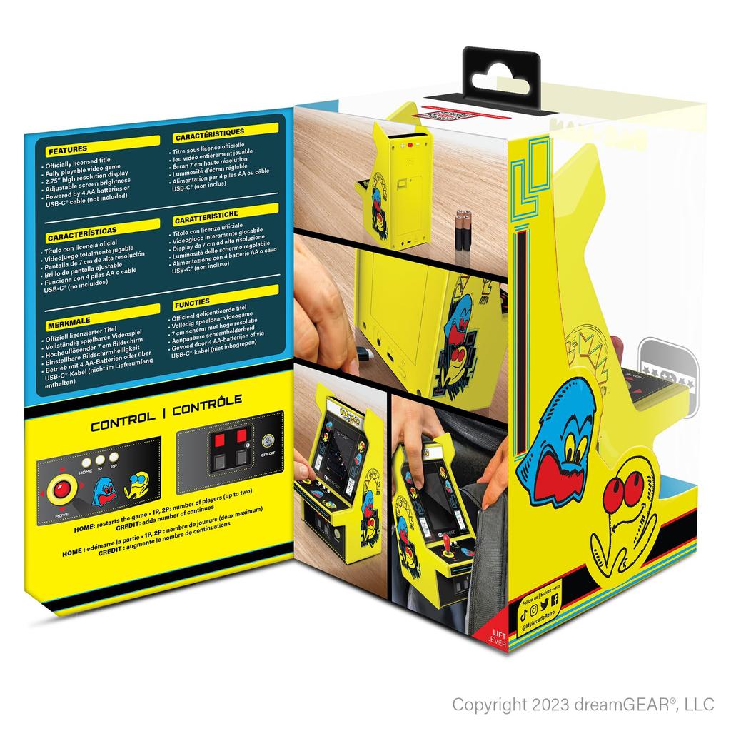 My Arcade Microplayer Pro Mini Arcade Fully Playable Video Collectible Pac-Man 6.75" Machine, Game,