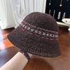 Knitted Fisherman Hat for Women In Autumn and Winter Versatile Face Showing Small Wool Hat Ear Protection Cold Warm Water Bucket Hat Beige