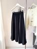 Korean Style Pleated A-Line Skirt for Women, High Waist, Slimming, Plus Size, Medium Long, Apricot - Autumn/Winter.