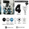 37pcs Silver Trophy Football Balloon Black Number 1-9 Birthday Balloon Set Sports Theme Party Decoration Festival Supplies